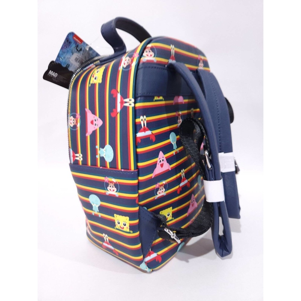SpongeBob SquarePants Nickelodeon Chibi Striped Mini Backpack Loungefly Style - Picture 7 of 12